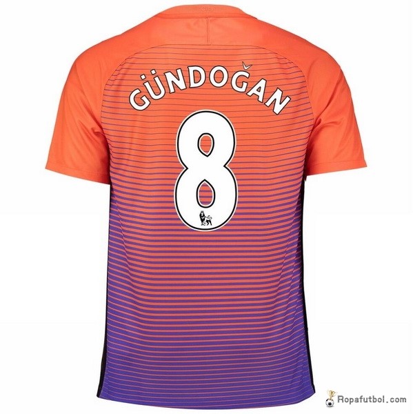 Camiseta Manchester City Replica Tercera Ropa Gundogan 2016/17 Naranja